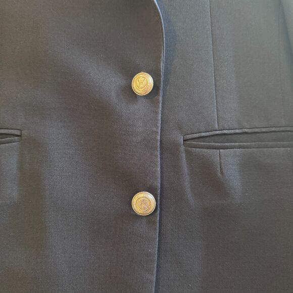 Men's Navy Jos A Bank 38R 100% Pure Wool Sport Coat Gold Details VGUC - Picture 6 of 6